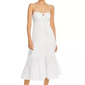 WAYF drawstring cup midi dress white sleeveless M